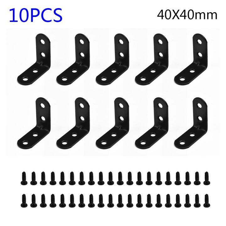 10PCS Iron Corner Brace L Shaped Right Angle Shelves Support Brackets