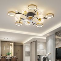 [COD] room fan chandelier glass modern light luxury full of stars home new ceiling with