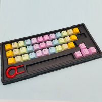 37 keys/Set Light Color Positive Side Rainbow Keys Caps Cherry MX Cross Axis Mechanical Keyboard PBT Transparent Keycap