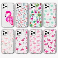 เคสฟลามิงโกสีชมพูหรู Funda สำหรับ IPhone 13,เคสสำหรับ IPhone 13 12 11 Pro XR XS Max Mini 7X8 6 6S Plus 5S SE 2020ซิลิโคน