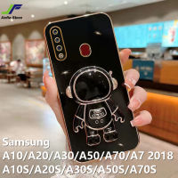 JieFie นักบินอวกาศสำหรับ Samsung Galaxy A10S / A20S / A30S / A50S / A70S / A10 / A20 / A30 / A50 / A70 / A7 2018 Luxury Chrome ชุบ Soft TPU + วงเล็บ