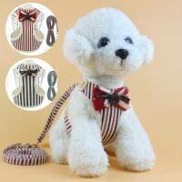 Red Striped Pet Vest Breathable Dog Harness Adjustable Small Dogs Training Mesh Strap Supplies Tank Top Dog Traction Rope