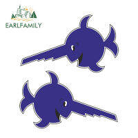 EARLFAMILY 13ซม. X 7.5ซม. รถจัดแต่งทรงผม2x LAUGHING SAWFISH เยอรมัน Submarine U-เรือรถสติกเกอร์กันน้ำ Windows ประตูอุปกรณ์เสริม