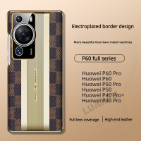 สำหรับ Huawei P60เคสโปร/P60 Huawei/Huawei P50โปร/P50/Huawei P40โปร +/P40การป้องกันเลนส์มืออาชีพไม่ติดลายนิ้วมือหนังระดับไฮเอนด์เคสโทรศัพท์กันกระแทก