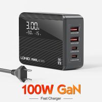 Wlk GaN 100W เครื่องชาร์จ USB PD QC4 + อะแดปเตอร์สำหรับคอมพิวเตอร์หรือโน๊ตบุ๊ค65W ชาร์จเร็วสำหรับ Macbook ASUS พอร์ต4พอร์ตสำหรับ14สายไฟมือถือและอะแดปเตอร์