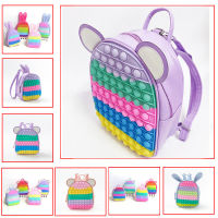 New Backpack Pop Push Fidget Toys Satchel Bubble Stress Relief Squeeze Toy School Bag Antistress Soft Squishy Kid Gift