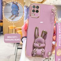 เคสสายรัดข้อมือแบบยาวสำหรับ OPPO Realme 8 Pro 4G 5G Realme 8i Q3i V13 5G Realme Narzo 50 Narzo 30 "กรอบแขวนเชือกหรูหราชุบกล้องสี่เหลี่ยมนิ่มป้องกันเคสยางป้องกันการตก