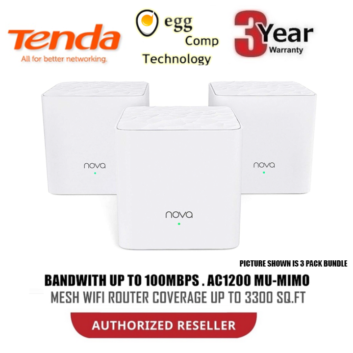 TENDA NOVA MW3 AC1200 MU MIMO WHOLE HOME MESH WIFI SYSTEM AP MOD ROUTER ...