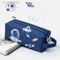 ✼☢ Space astronaut portable pencil case cute cartoon kids stationery bag large capacity storage bag school studen canvas pencil bag