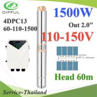 ปั๊มน้ำบาดาล 4 นิ้ว BLDC 110V 1500W ท่อออก 2 นิ้ว โซลาร์ปั๊ม มอเตอร์ไร้แปรงถ่าน พร้อมกล่องคอนโทรล รุ่น 4DPC13-1500W