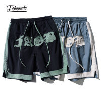 FOJAGANTO Mens Summer Basketball Shorts Hip Hop Street Letter Print Sports Shorts Casual Loose Five Points Shorts Men