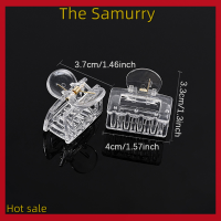 Samurry ✨Hot Sale✨ Car กิ๊บหนีบผมพลาสติกใสแบบมีที่หนีบผมอะคริลิคฐานกิ๊บเปล่าสำหรับทำเครื่องประดับ DIY อุปกรณ์แต่งผมแฟชั่นสำหรับสาวๆ