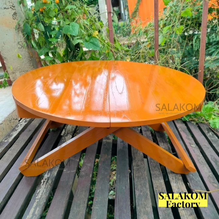 slk-โต๊ะพับไม้สัก-โต๊ะพับญี่ปุ่น-ขนาด-70-70-ซม-สีย้อมไม้สัก-วงกลม