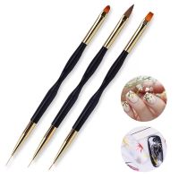 Double Head French Stripe Brushes for Manicure Liner Brush 3D Tips Ultra thin Line Drawing Pen UV Gel Painting Brushes Nail Art