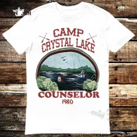 การพิมพ์พิเศษใหม่ Camp Crystal Lake เสื้อยืด, 100 "Camp Crystal Lake" หนังสยองขวัญ "The terrible morgue" JASON forhies แฟชั่นผู้ชาย TOP