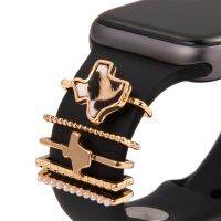 ❄◊♠ Pasek do Apple Samsung zegarek metalowy Charms ozdobny pierścień zegarek akcesoria do paska Iwatch DIY Design Fashion Ornament Strap