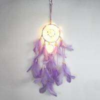 SOLLED Dream Catcher พร้อม Night Light Feathers Light แบบพกพา Handmade แขวนผนังตกแต่ง【คลังสินค้าพร้อม】