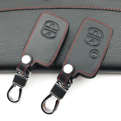 dfthrghd Genuine Leather car Key Cover For Toyota Camry Highlander Crown Prado Land Cruiser Vitz Prius Intelligent Key Case Protector Bag