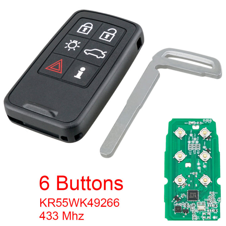 กุญแจรีโมทอัจฉริยะ6ปุ่ม433mhz-พร้อมชิป-id46-7953-kr55wk49266เหมาะสำหรับ-volvo-smart-key-prox