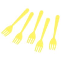 5Pcs Mini Yellow Fruit Fork Children Snack Cake Fork Snack Food Picks Bento Lunches Party Decoration Plastic Fruit Fork