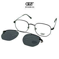 ?กรอบแว่นตา GEZE 1ClipOn รุ่น RY1035-C1 เต็มกรอบสีดำ เบาใส่สบาย ฟรี คลิปออนกันแดดสีดำ Polarized  เปลี่ยนเป็นแว่นตากันแดด ป้องกันแสงแดด รังสี UVA UVB UV400