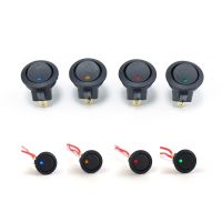 2pcs Toggle Button Switch 3Pin 12V 16A DC Cat Eye Round Dot LED Led Light For Car Boat Rocket Industrial ON OFF