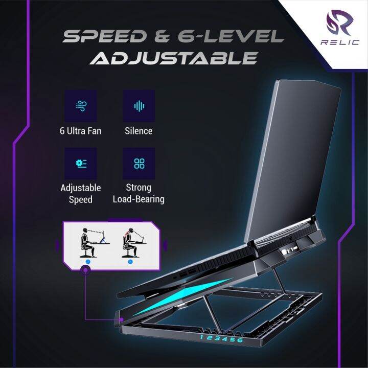 Laptop Cooler Q3 RGB LED Gaming Laptop Cooling Pad Cheap MC Gaming