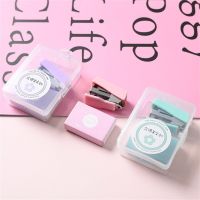 Cute Mini Stapler Morandi Color Metal Stapler Set with 500pcs 10# Staples Binding Tools Kawaii Stationery School Office Supplies Staplers Punches