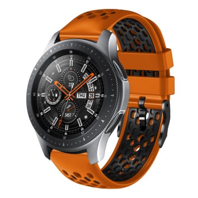สำหรับนาฬิกา Samsung Galaxy สายนาฬิกาข้อมือซิลิโคนระบายอากาศ2สี46มม. 22มม.