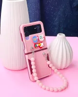 เหมาะสำหรับ Samsung Galaxy Z Flip 4เคสแฟชั่น Cure Girl Style เคสโทรศัพท์เหมาะสำหรับ Samsung Z Flip 4 3เคสซิลิโคนแบบนิ่มพร้อมสายคล้อง