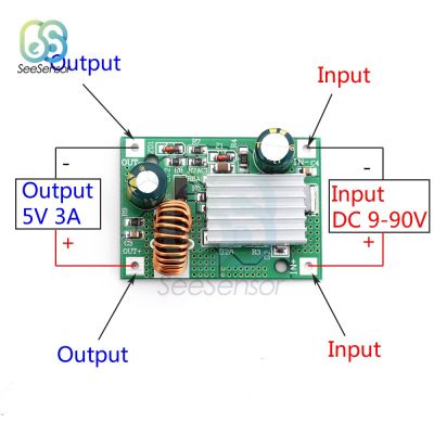 DC 9V 12V 24V 36V 48V 72V 84V 120V ถึง5V 12V 3A Step Down โมดูลแหล่งจ่ายไฟ DC DC Converter Non-Isolated Buck Converter