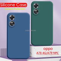 เคสแบบนิ่มที่เป็นซิลิโคนเหลวสี่เหลี่ยมสำหรับ OPPO A78 4G A78NFC OPPOA78ปกป้องกล้อง78 5G ปลอกอ่อนฝาครอบกันกระแทก