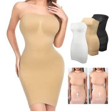 Women Seamless Full Slips Petticoat Under Dress Body shaper Tummy