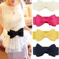 Women Elastic Belt With Big Bowknot Long Soft Wide Belts Match Dress