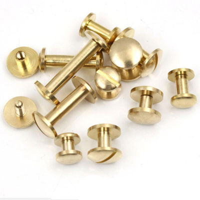 10pcs Craft Belt Wallet Solid Brass Leather Nail Rivets Chicago Screws