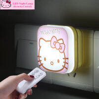 【 sanheZ】Kawaii Hello Kitty Doraemon Night Light 2023 Anime Doraemon Kt Cat Led Plug-In Nightlight Bedside Wall Lamp Baby Sleeping Light