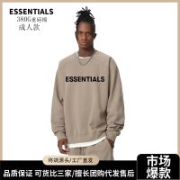 ✳⊙◙ ESSENTIALS Double Line Tide Brand High Street Loose Plus Velvet Round Neck Sweatshirt FOG Jacket Mens Plus Size Couple