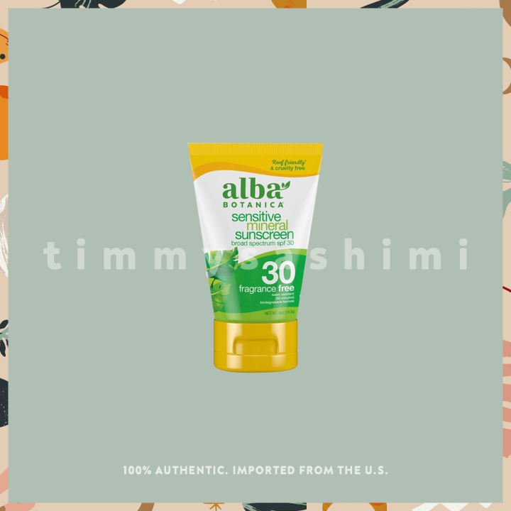 ALBA BOTANICA Sensitive Mineral Sunscreen Lotion SPF30 4oz / 113g