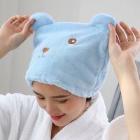 Coral Fleece Shower Cap Quick Drying Lady Bath Towel Soft Shower Woman Man Turban Head Wrap Bathing Tools Shower Cap Towels