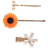 1 Set Summer Sunflower Dragonfly Hair Pins Hair Clips Imitation Pearl Flower Hair Grip Women Hair Accessories