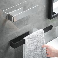 Stainless Steel Towel Storage Holder Punch Free Black Silver Towel Rack Towel Hanger Bathroom Accessories Toilet Paper Holder