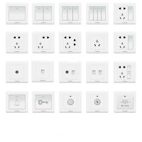 Various Types Button Switch Socket Panel 10A Power Supply Two Three Socket Wall Light Switch Electrical Accessories