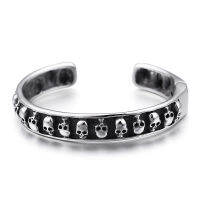 2018 XMAS Gifts Gothic 316L Stainless Steel Biker Skull skeleton Cuff bangle bracelet 64*10mm