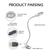 Multifunctional Shadowless Lamp Magnifying Glass Lamp Clip Desk Lamp Eye Protection Reading Beauty Makeup Tattoo Light