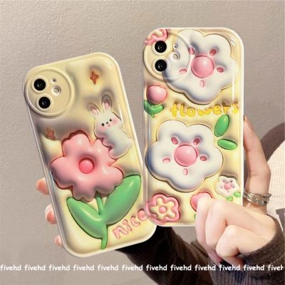 Hot Sale เคสโทรศัพท์มือถือ ซิลิโคนนิ่ม TPU กันกระแทก ลายดอกไม้ 3D สําหรับ iPhone 14 13 12 11 Pro Max X XR Xs Max 8 7 6 6s Plus SE 2020