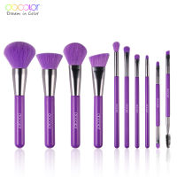 Docolor New Make Up Brushes Set 10Pcs Professional Eyeshadow Eyebrow Makeup Brush Foundation Blending Cosmetics Neon Brush Set