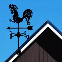 ทิศทางลม Hifer เหล็กดัดสีดำ Weathervane สำหรับสวนลานบ้านในฟาร์ม