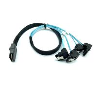 UP Angled 90 Degree sas sata cable Mini-SAS SFF-8087 to 4 SATA Cable Mini SAS 4i SFF8087 36P To 4 SATA 7P Cable 12Gbps 0.5m 1m