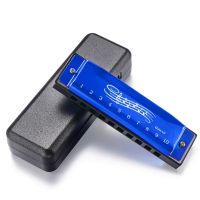 10 Holes Key of C Blues Harmonica Musical Instrument Musical Instrument Educational Toy with Case