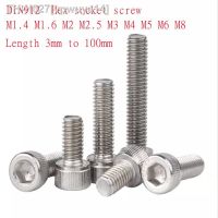 5-50pcs DIN912 304ss allen head screw M1.4 M1.6 m2 m2.5 m3 m4 m5 m6 m8 Stainless Steel 304 Hexagon Hex Socket Head Cap Screw A1